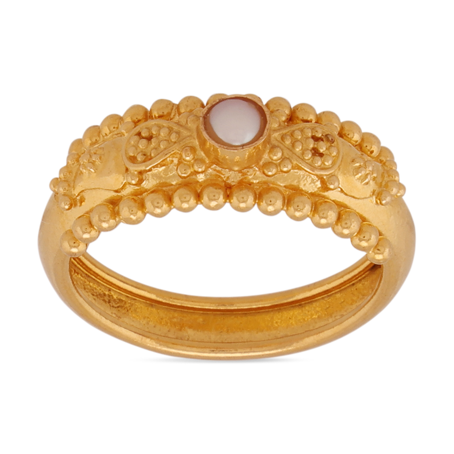 pearl ring aabi jewels 22 carat bis hallmark gold ring for woman
