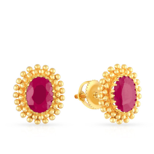 rubi aabi jewels 22ct bis hallmark gemstone  gold earring woman