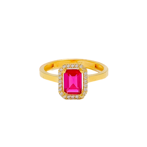 SEJ  AABI JEWELS 22CT  BIS HALLMARK GOLD GEMSTONE RING FOR  WOMA