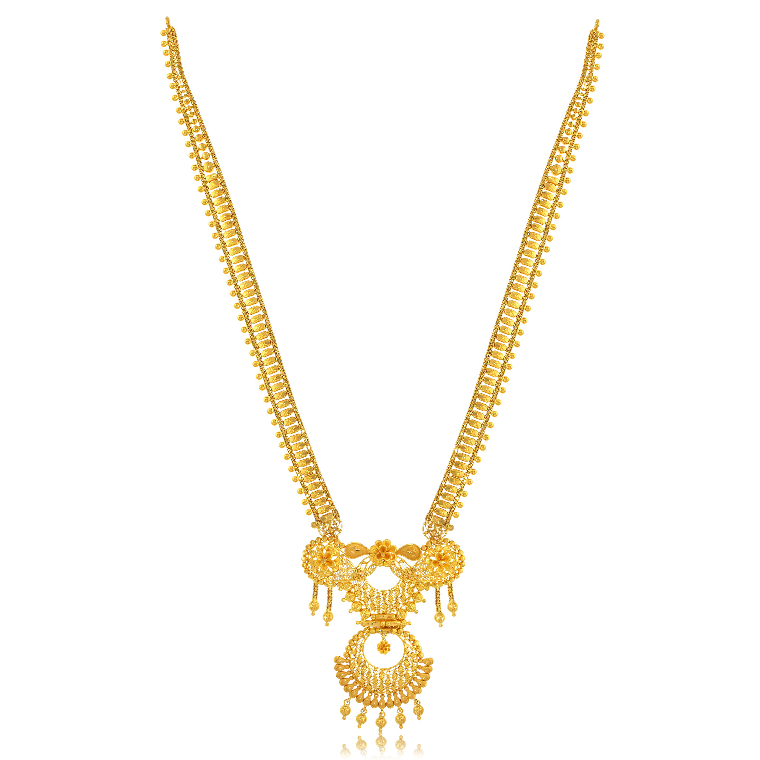 RUHI  AABI JEWELS 22CT BIS HALLMARK GOLD  LONG NECKLACE FOR WOMA