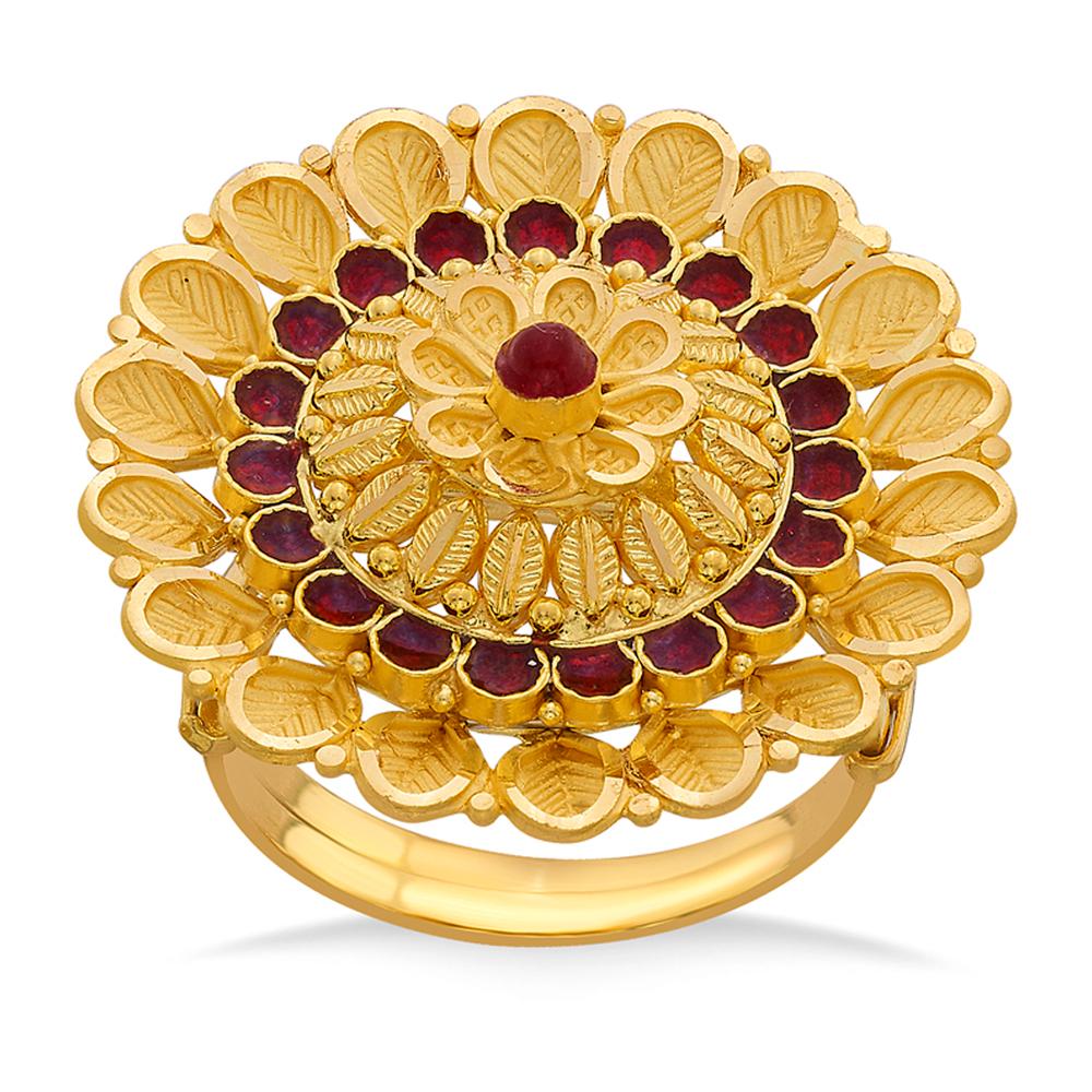 AUR AABI JEWELS 22CT  BIS HALLMARK GOLD  BIG SIZE RINGS FOR  WOM