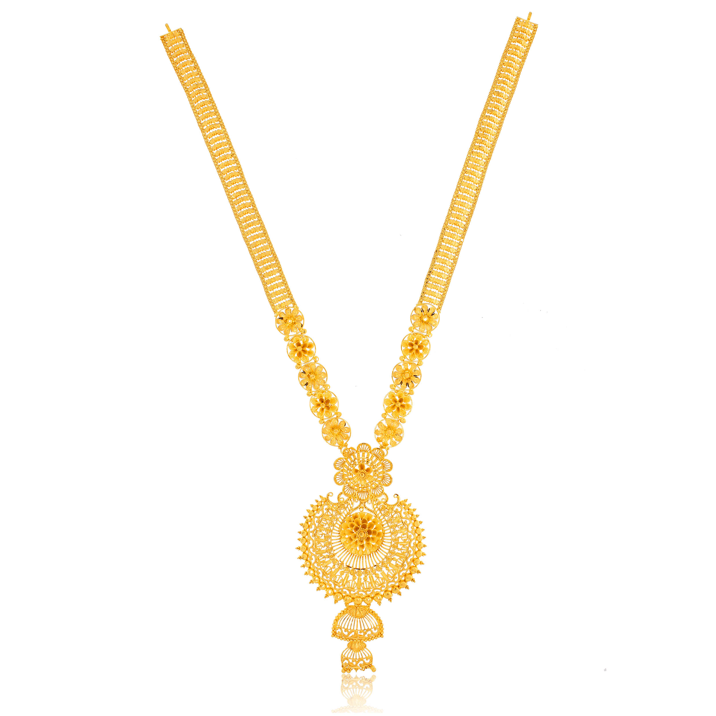 NEHA AABI JEWELS 22CT BIS HALLMARK GOLD LONG  NECKLACE FOR WOMAN
